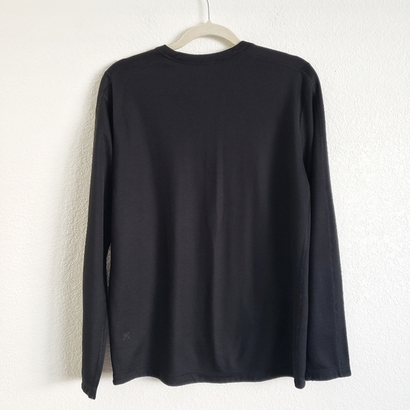 Lululemon Double Session Reversible Mens Long Sleeve Shirt Medium Black Grey - Picture 2 of 7